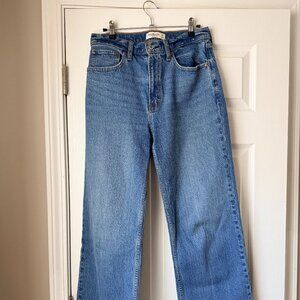 Abercrombie High Rise 90s Relaxed Raw Hem Jean Raw Hem